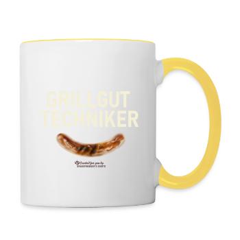Grillspruch Grillguttechniker - Tasse zweifarbig - Weiß/Gelb - Rechts