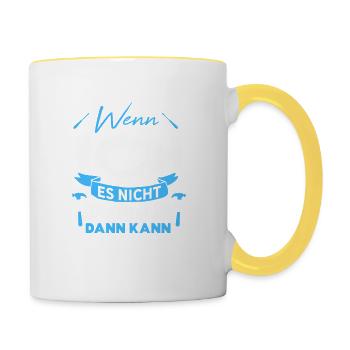 Wenn ICH es nicht reparieren kann Lustiger Spruch - Tasse zweifarbig - Weiß/Gelb - Rechts