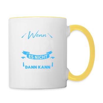 Wenn PAPI es nicht reparieren kann Lustiger Spruch - Tasse zweifarbig - Weiß/Gelb - Rechts