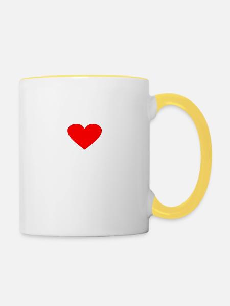 Mein Herz Sauerstoff - Tasse zweifarbig - Weiß/Gelb