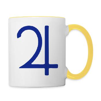 jupiter planet symbol - Contrasting Mug - white/yellow - Right