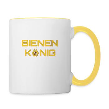 Bienenkönig Imker Biene Honig Bienenzüchter - Tasse zweifarbig - Weiß/Gelb - Rechts