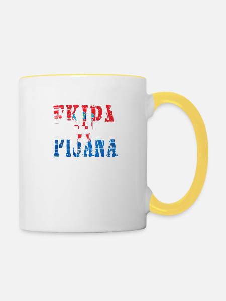 Hrvatska Kroatien Fussball - Tasse zweifarbig - Weiß/Gelb