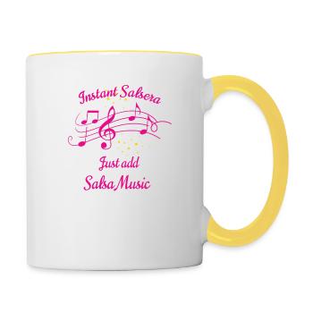 Instant Salsera Danseuse de salsa Salsera - Mug contrasté - blanc/jaune - Droite