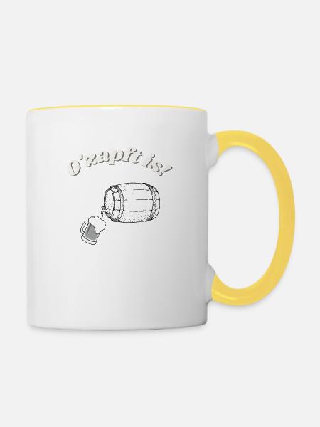 O zapft is - Tasse zweifarbig - Weiß/Gelb