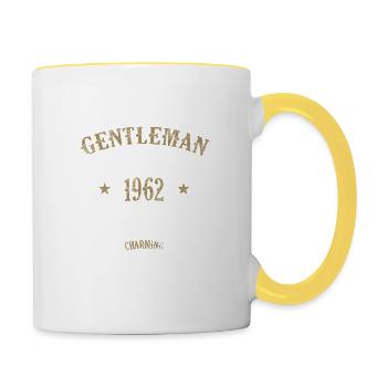 60e anniversaire Gentleman 1962 Vintage 1962 - Mug contrasté - blanc/jaune - Droite
