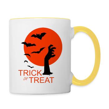 HALLOWEEN HORROR HAND - Contrasting Mug - white/yellow - Right