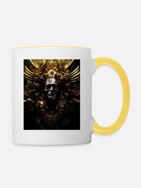 Golden psycho - Tasse zweifarbig - Weiß/Gelb