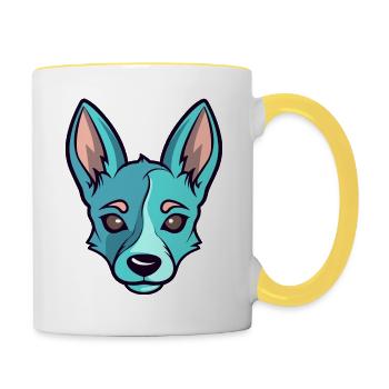 Conception de chien mignon pour les propriétaires de chiens - Mug contrasté - blanc/jaune - Droite