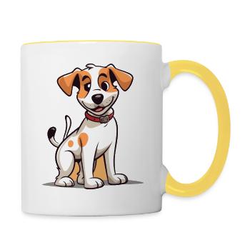 Conception de chien mignon pour les propriétaires de chiens - Mug contrasté - blanc/jaune - Droite