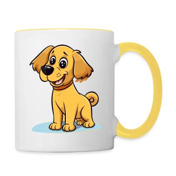 Conception de chien mignon pour les propriétaires de chiens - Mug contrasté - blanc/jaune - Droite