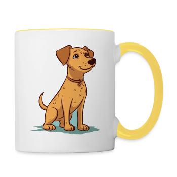 Conception de chien mignon pour les propriétaires de chiens - Mug contrasté - blanc/jaune - Droite