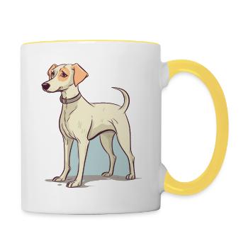 Conception de chien mignon pour les propriétaires de chiens - Mug contrasté - blanc/jaune - Droite