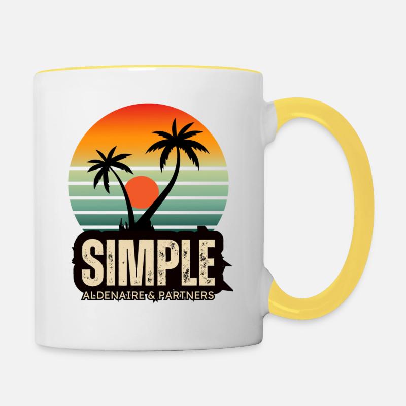 Sunset 4 - Tasse zweifarbig - Weiß/Gelb