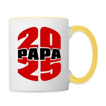 2025 Papa - Tasse zweifarbig - Weiß/Gelb - Rechts