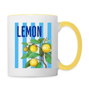 Lemon - Zitrone - Tasse zweifarbig - Weiß/Gelb - Rechts