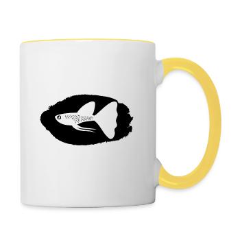 Fish Aquarium Marine Animal Climate Environmental Protection - Contrasting Mug - white/yellow - Right