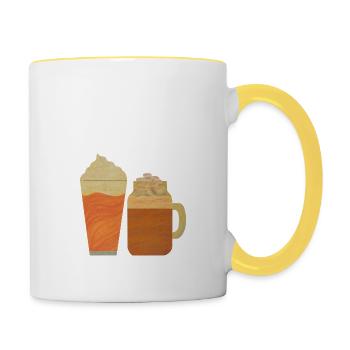 BEST FRIENDS CHRISTMAS CHAI LATTE HOT CHOCOLATE - Tasse zweifarbig - Weiß/Gelb - Rechts