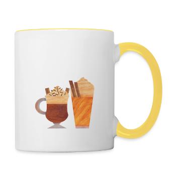 BEST FRIENDS CHRISTMAS CHAI LATTE HOT CHOCOLATE - Tasse zweifarbig - Weiß/Gelb - Rechts