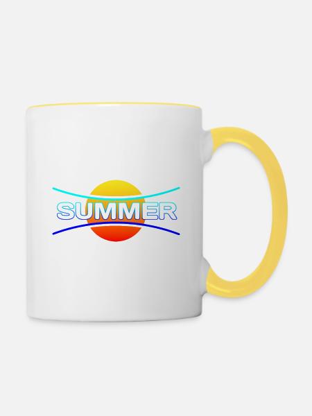 Summer 1 - Tasse zweifarbig - Weiß/Gelb