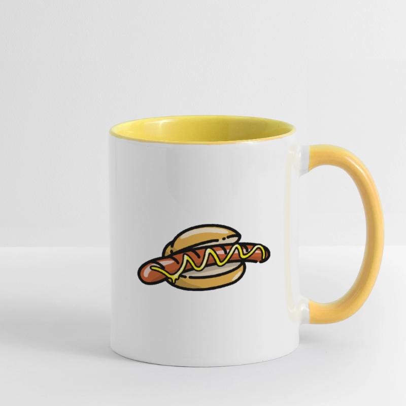 Comic Bratwurst Buns Bratwurstbrötchen Mustard Contrasting Mug