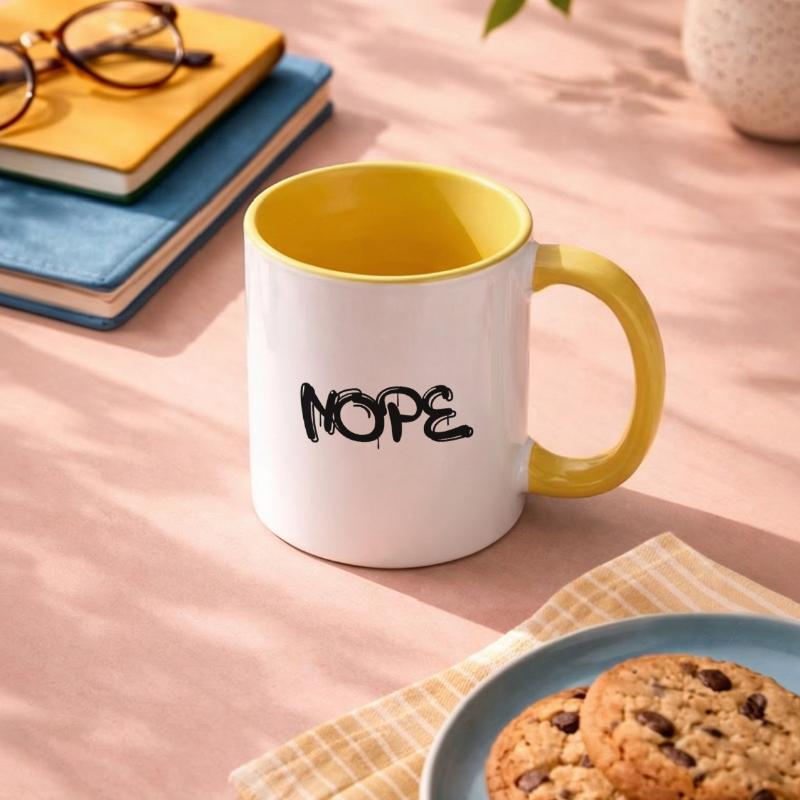 Nope mit Graffiti oder Sprayer Schrift Tasse zweifarbig