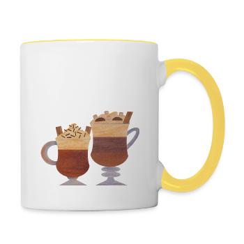 BEST FRIENDS CHRISTMAS CHAI LATTE HOT CHOCOLATE - Tasse zweifarbig - Weiß/Gelb - Rechts