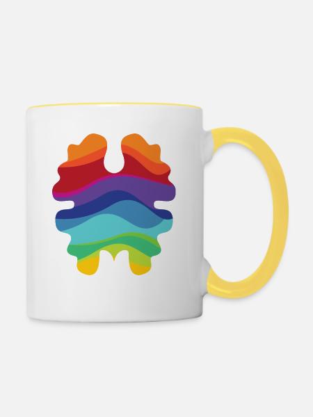 Rainbownut - Tasse zweifarbig - Weiß/Gelb
