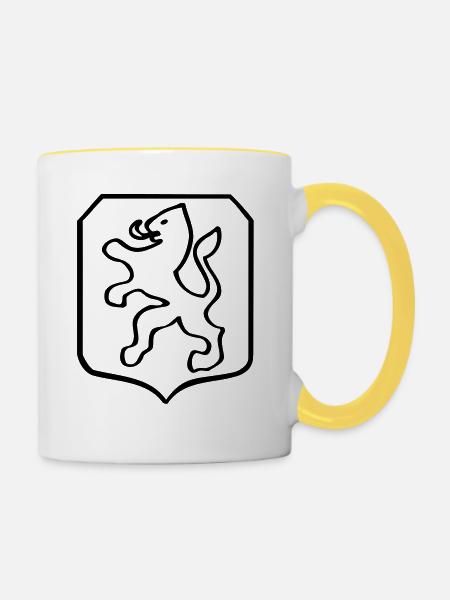 Holländisches Warmblut - KWPN - Tasse zweifarbig - Weiß/Gelb