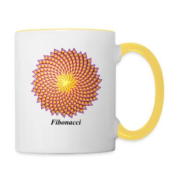 Fibonacci-Blume - Tasse zweifarbig - Weiß/Gelb - Rechts