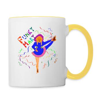 Funky Mary - Mug contrasté - blanc/jaune - Droite