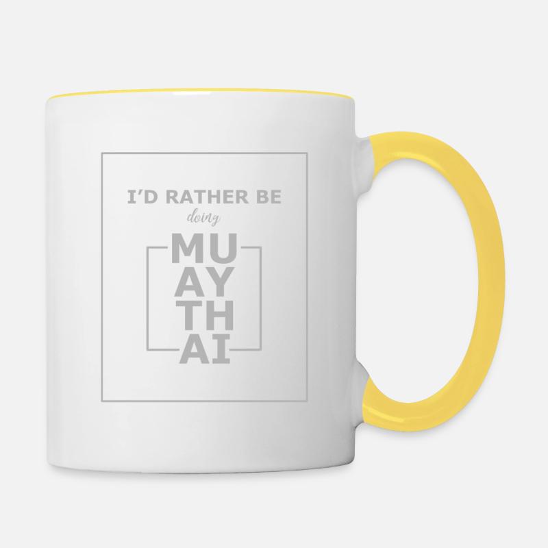 Muay Thai - Contrasting Mug - white/yellow