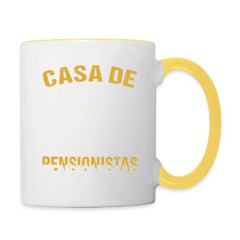 Wohnmobil Camping Rentner - Tasse zweifarbig - Weiß/Gelb - Rechts
