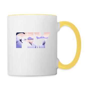 Outdoor sport modern gift paraglider - Contrasting Mug - white/yellow - Right
