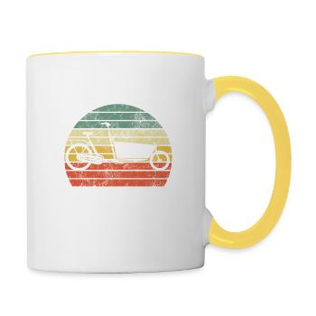 Coole Mamas fahren Lastenfahrrad - Tasse zweifarbig - Weiß/Gelb - Rechts