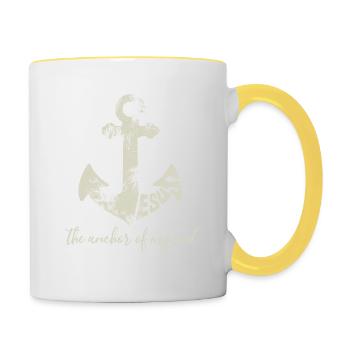 Jesus the anchor of my soul - Glaube - Religion - Tasse zweifarbig - Weiß/Gelb - Rechts
