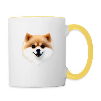 Pom Queen - Zwergspitz - Spruch - Tasse zweifarbig - Weiß/Gelb - Rechts