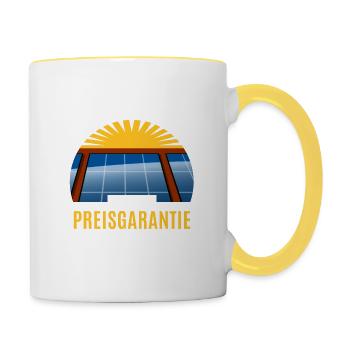 Photovoltaik - Solarenergie - Sonne Preisgarantie - Tasse zweifarbig - Weiß/Gelb - Rechts