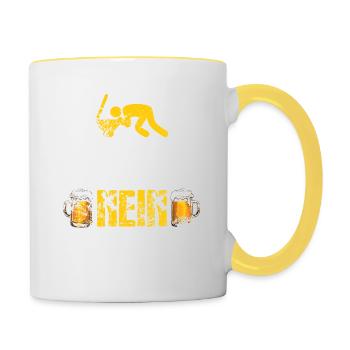 Warum hast du nicht nein gesagt? Saufen Kotzen - Tasse zweifarbig - Weiß/Gelb - Rechts