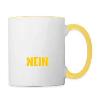 Warum hast du nicht nein gesagt? Beziehung - Tasse zweifarbig - Weiß/Gelb - Rechts