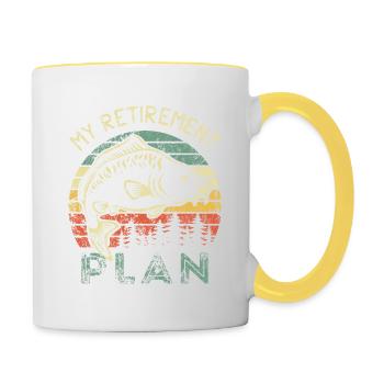 Angler - fishing - My Retirement Plan - vintage - Contrasting Mug - white/yellow - Right