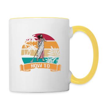 This guy taught us how to SUP - Jesus - Paddle - Contrasting Mug - white/yellow - Right
