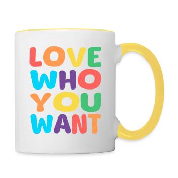 Aime qui tu veux - Mug contrasté - blanc/jaune - Droite