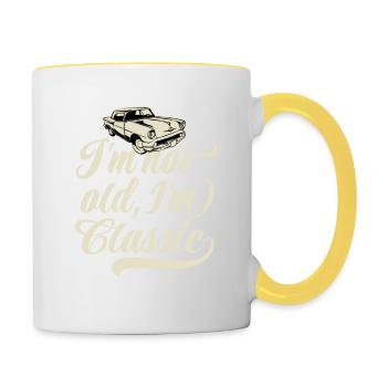 I'm not old I'm classic - Vintage Retro Auto - Contrasting Mug - white/yellow - Right