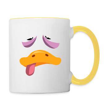 Shrovetide - Carnaval - Köstüm - canard ivre - Mug contrasté - blanc/jaune - Droite