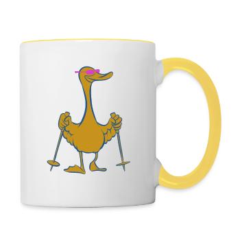 Mallard - Duck with sticks - Walking - Contrasting Mug - white/yellow - Right