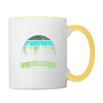 Shinrin yoku - Waldbaden - Waldmeditation - Tasse zweifarbig - Weiß/Gelb - Rechts