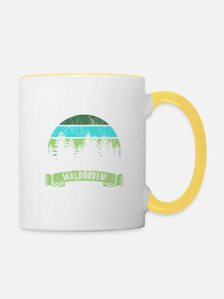 Shinrin yoku - Waldbaden - Waldmeditation - Tasse zweifarbig - Weiß/Gelb