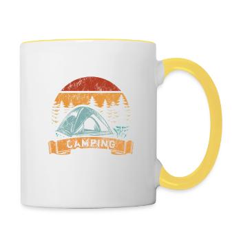 Don't mess with the Camping Crew - Contrasting Mug - white/yellow - Right