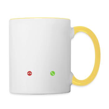 Mein Segelflugzeug ruft an - ich muss los - Spruch - Tasse zweifarbig - Weiß/Gelb - Rechts